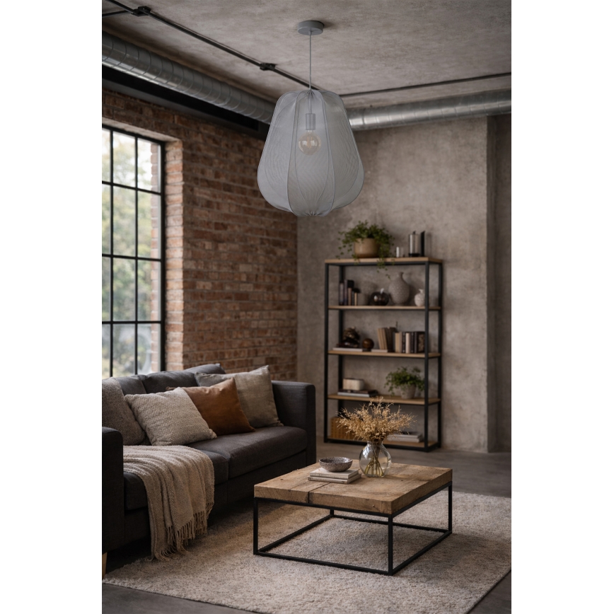 Brilagi - LED lestenec na kablu ARVEN 1xE27/8W/230V, premer 37 cm, siva