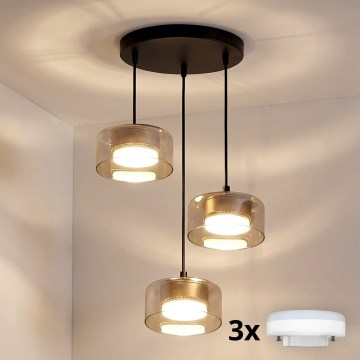 Brilagi - LED Lestenec na kablu AURA LUX 3xGX53/30W/230V črna/zlata