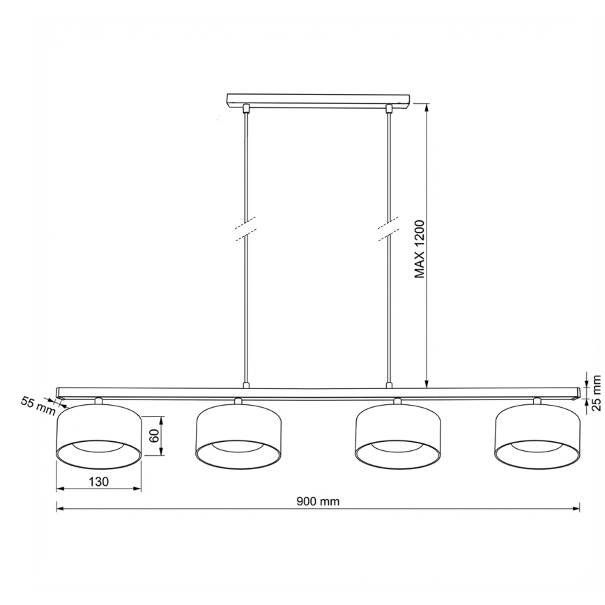 Brilagi - LED Lestenec na kablu AURA LUX 4xGX53/30W/230V črna/dimno steklo