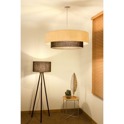 Brilagi - LED lestenec na kablu BOHO STYLE 3xE27/15W/230V premer 80 cm kremasta/rjava