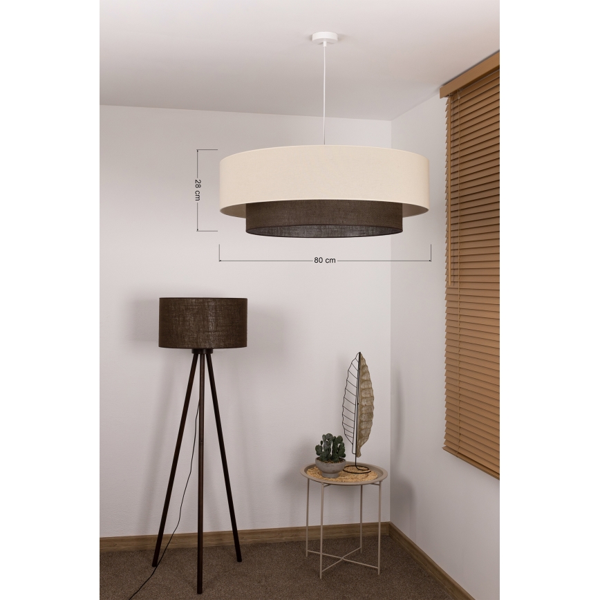 Brilagi - LED lestenec na kablu BOHO STYLE 3xE27/15W/230V premer 80 cm kremasta/rjava