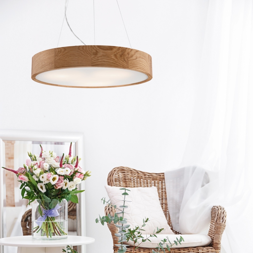 Brilagi - LED lestenec na kablu CARVALHO 3xE27/15W/230V hrast, premer 47,5 cm