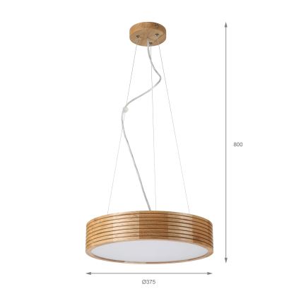 Brilagi - LED lestenec na kablu CARVALHO MODERN 2xE27/60W/230V, hrast, premer 37,5 cm