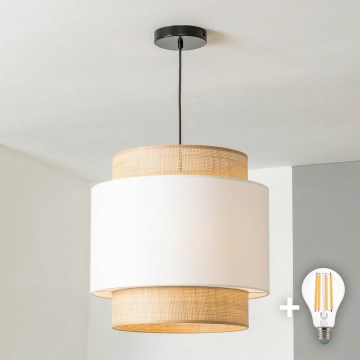 Brilagi - LED lestenec na kablu CERIA 1xE27/40W/230V Ø 30 cm črna/bež/bela