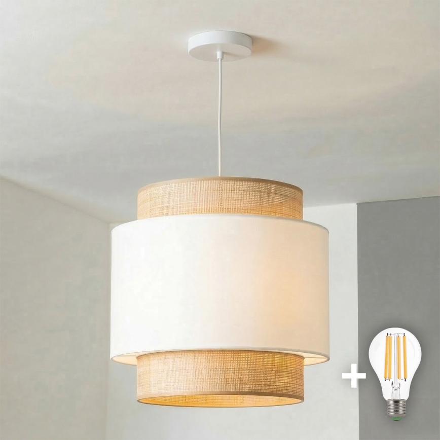 Brilagi - LED lestenec na kablu CERIA 1xE27/40W/230V Ø 40 cm bež/bela