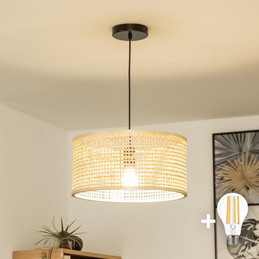 Brilagi - LED lestenec na kablu CERIA BOHO 1xE27/40W/230V premer 25 cm bambus