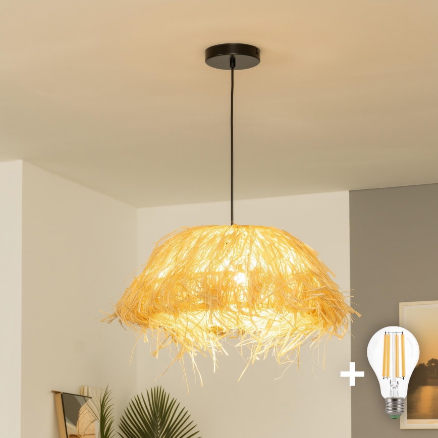 Brilagi - LED lestenec na kablu CERIA BOHO 1xE27/40W/230V, premer 40 cm, rafija
