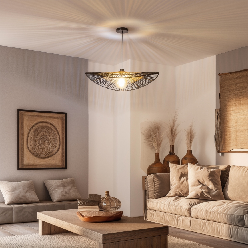 Brilagi - LED lestenec na kablu CERIA BOHO 1xE27/40W/230V premer 80 cm črna/rjava