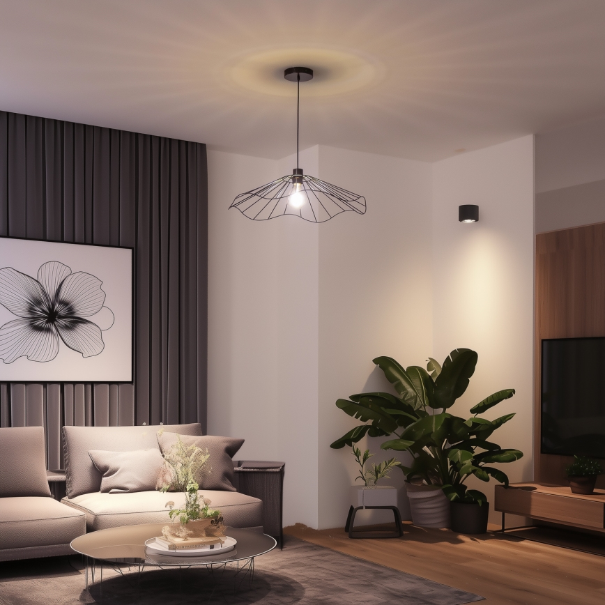 Brilagi - LED lestenec na kablu CERIA WIRE 1xE27/40W/230V, premer 60 cm, črna