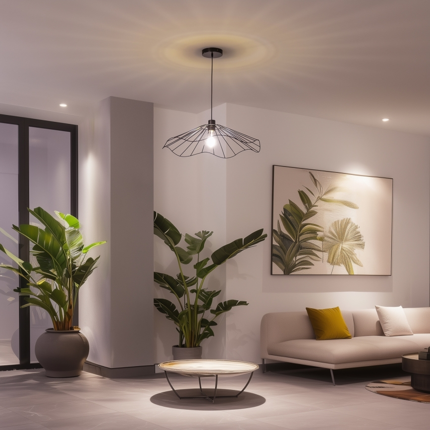 Brilagi - LED lestenec na kablu CERIA WIRE 1xE27/40W/230V, premer 60 cm, črna