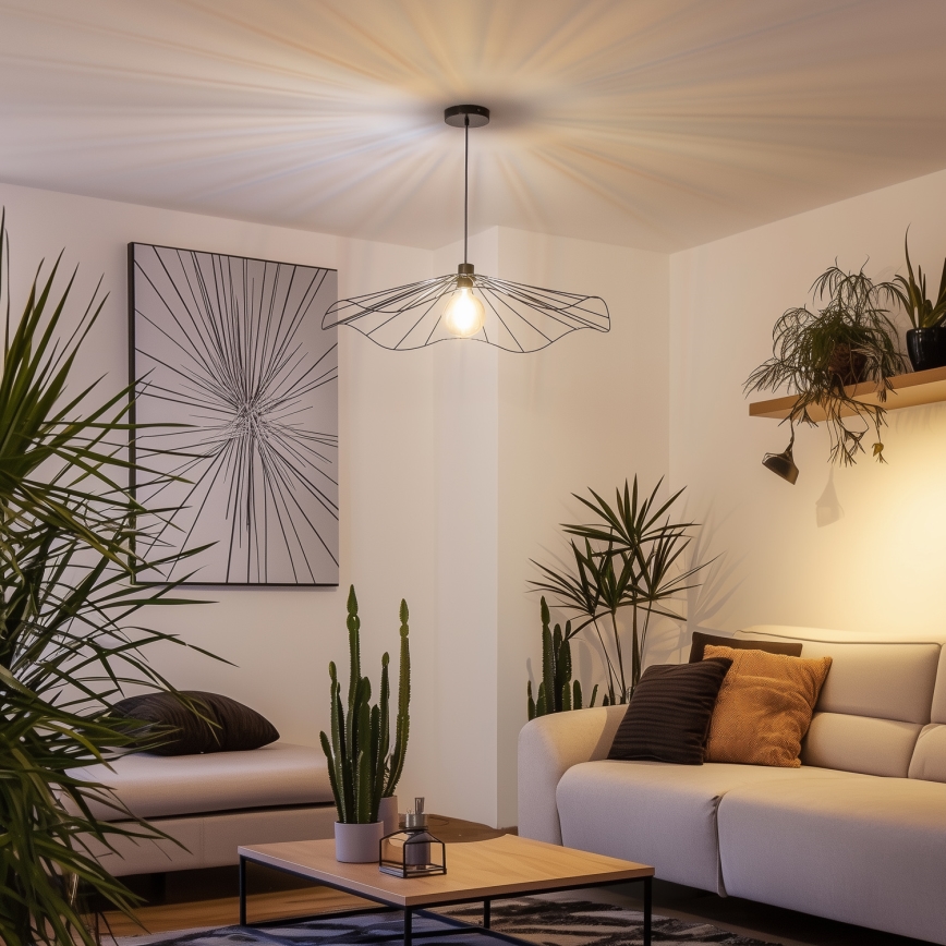 Brilagi - LED lestenec na kablu CERIA WIRE 1xE27/40W/230V premer 80 cm črn