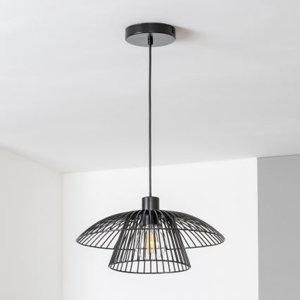 Brilagi - LED lestenec na kablu CERIA WIRE 1xE27/40W/230V Ø 38 cm črna