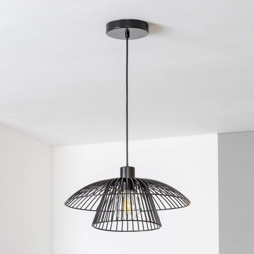 Brilagi - LED lestenec na kablu CERIA WIRE 1xE27/40W/230V Ø 38 cm črna
