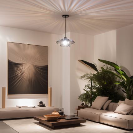 Brilagi - LED lestenec na kablu CERIA WIRE 1xE27/40W/230V Ø 38 cm črna