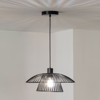 Brilagi - LED lestenec na kablu CERIA WIRE 1xE27/40W/230V Ø 38 cm črna