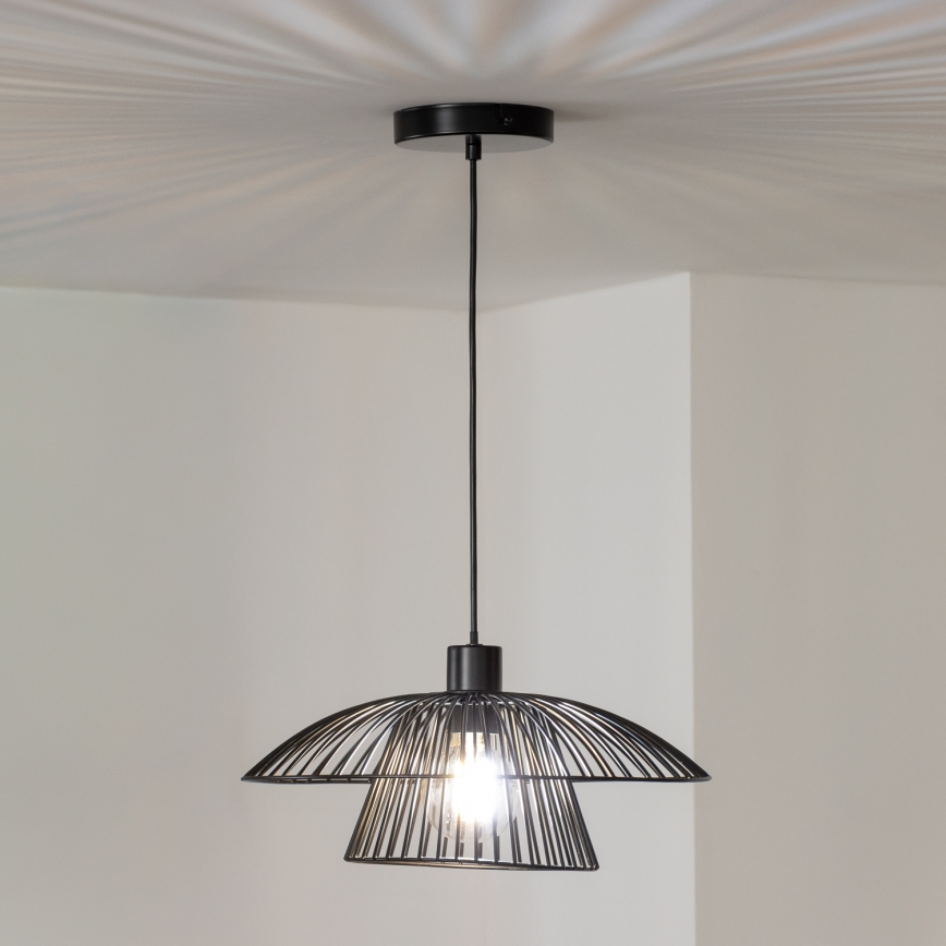Brilagi - LED lestenec na kablu CERIA WIRE 1xE27/40W/230V Ø 38 cm črna