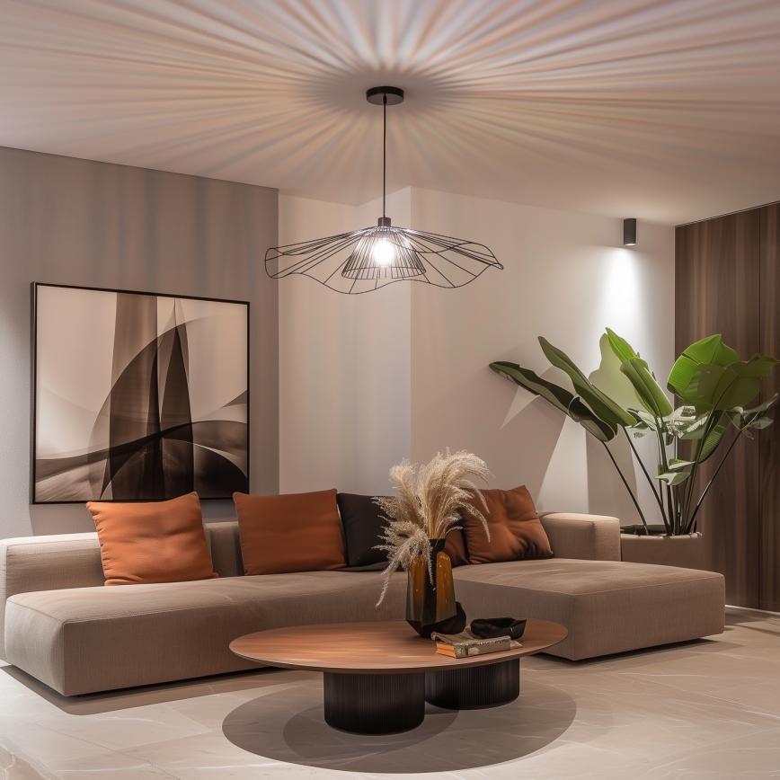 Brilagi - LED lestenec na kablu CERIA WIRE 1xE27/40W/230V Ø 80 cm črna