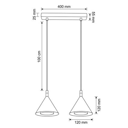 BRILAGI - LED Lestenec na kablu CONE DOUBLE 2xGX53/15W/230V bež