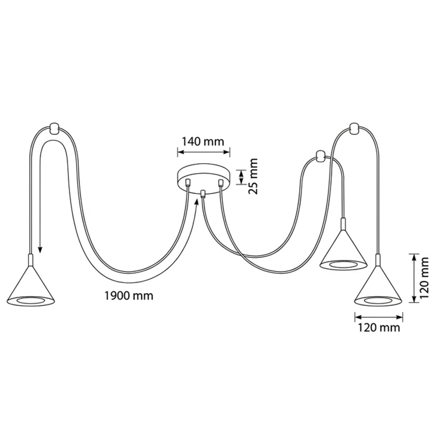 BRILAGI - LED Lestenec na kablu CONE TRIPLE SPIDER 3xGX53/15W/230V bela