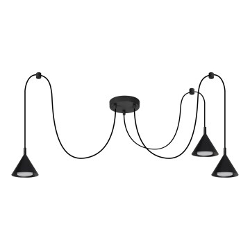 BRILAGI - LED Lestenec na kablu CONE TRIPLE SPIDER 3xGX53/15W/230V črna