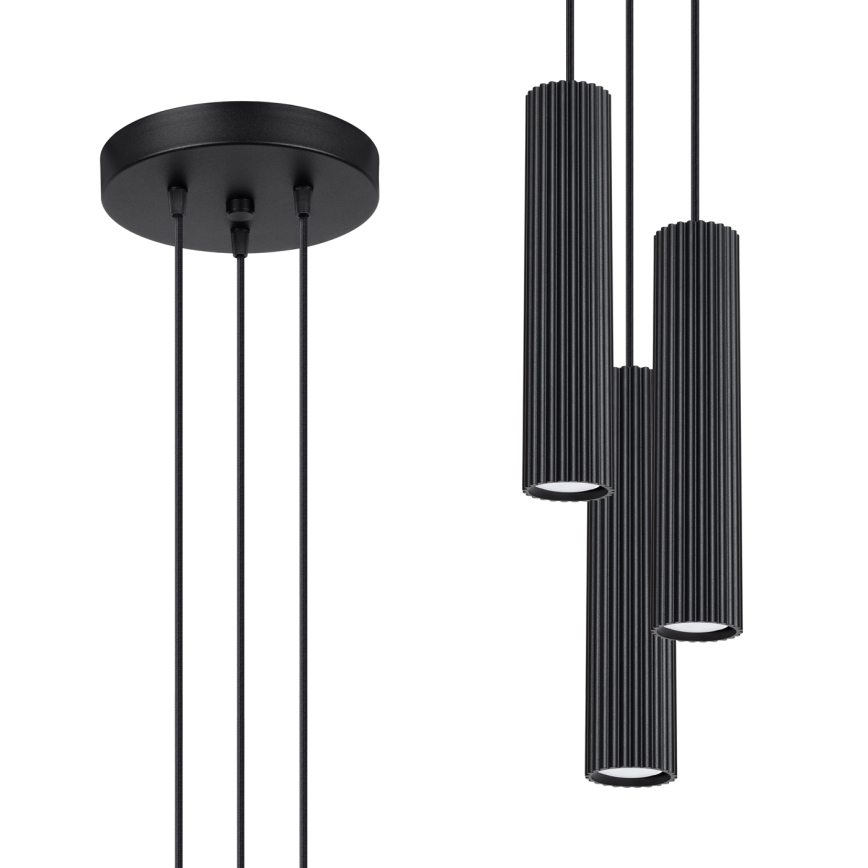 Brilagi - LED lestenec na kablu CRESTO 3xGU10/10W/230V črna