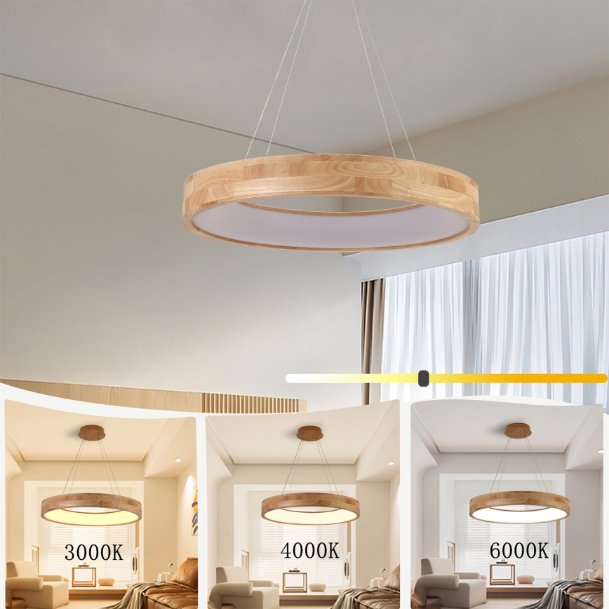 Brilagi - LED lestenec na kablu FALCON WOOD LED/40W/230V 3000/4000/6000K premer 60 cm les
