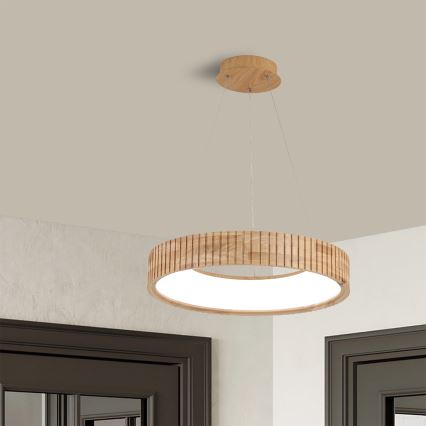 Brilagi - LED viseči lestenec na kablu FALCON WOOD MODERN LED/30W/230V 3000/4000/6000K premer 45 cm les