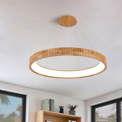 Brilagi - LED lestenec na kablu FALCON WOOD MODERN LED/60W/230V 3000/4000/6000K pr. 80 cm les