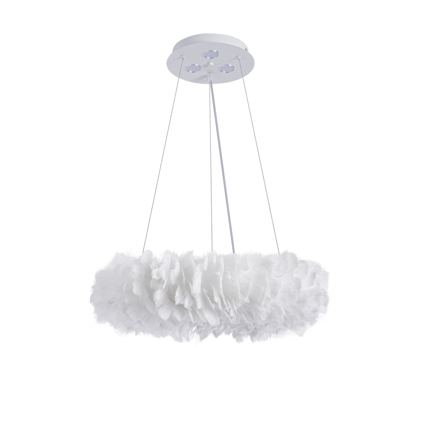 Brilagi - LED lestenec na kablu FEATHER 3xE27/40W/230V + 3xLED/3W, premer 40 cm, bela