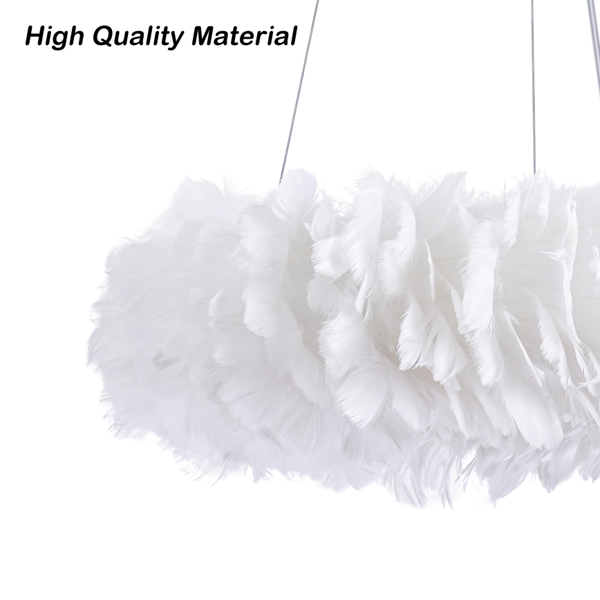 Brilagi - LED lestenec na kablu FEATHER 3xE27/40W/230V + 3xLED/3W, premer 40 cm, bela