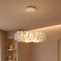 Brilagi - LED lestenec na kablu FEATHER, 3×E27/40 W/230 V + 3×LED/3 W, premer 50 cm, bela