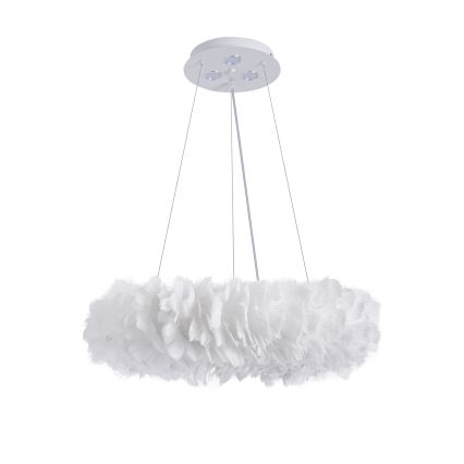 Brilagi - LED lestenec na kablu FEATHER, 3×E27/40 W/230 V + 3×LED/3 W, premer 50 cm, bela