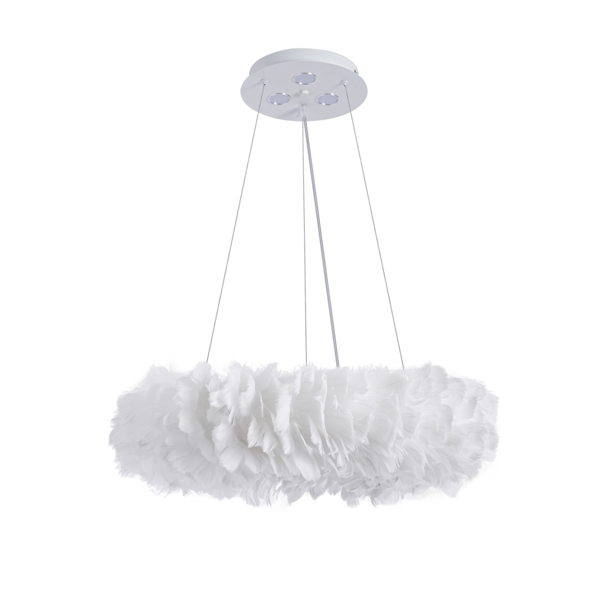 Brilagi - LED lestenec na kablu FEATHER, 3×E27/40 W/230 V + 3×LED/3 W, premer 50 cm, bela