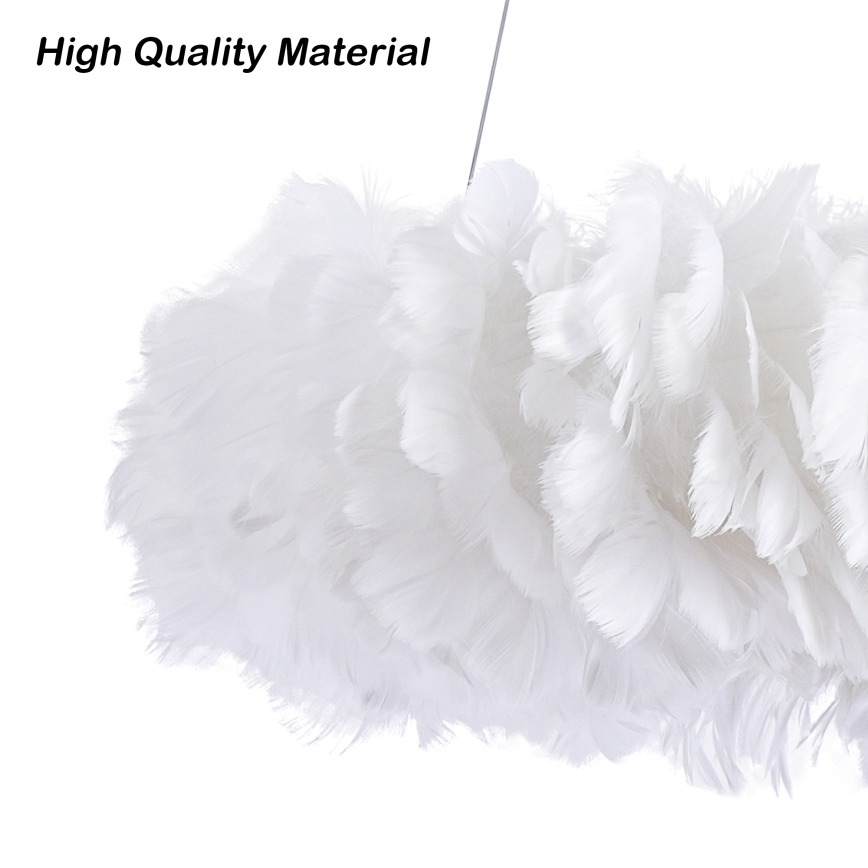 Brilagi - LED lestenec na kablu FEATHER, 3×E27/40 W/230 V + 3×LED/3 W, premer 50 cm, bela