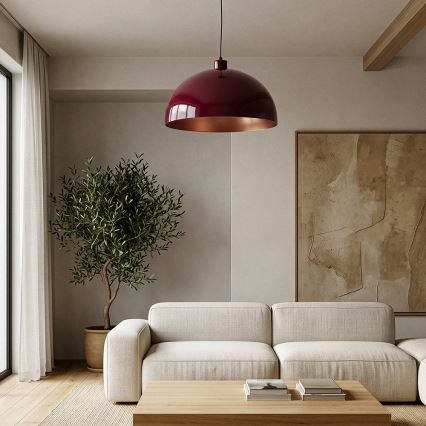Brilagi - LED lestenec na kablu METALO 1xE27/40W/230V, premer 40 cm, burgundska/bakrena
