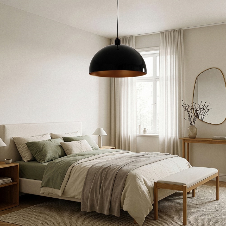 Brilagi - LED lestenec na kablu METALO 1xE27/40W/230V Ø 40 cm črna/bakrena