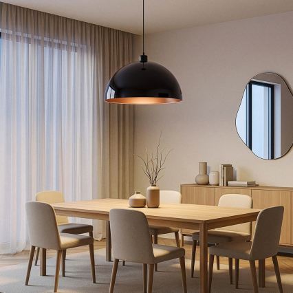 Brilagi - LED lestenec na kablu METALO 1xE27/40W/230V Ø 40 cm črna/bakrena