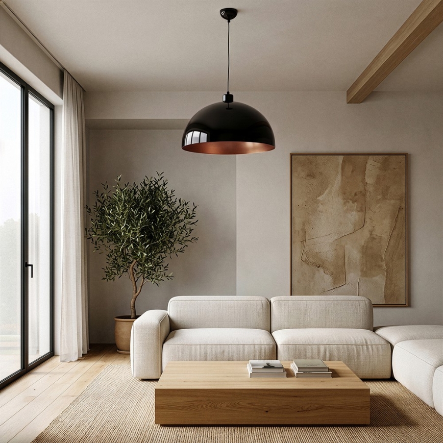 Brilagi - LED lestenec na kablu METALO 1xE27/40W/230V Ø 40 cm črna/bakrena