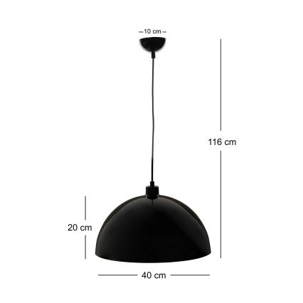 Brilagi - LED lestenec na kablu METALO 1xE27/40W/230V Ø 40 cm črna/bakrena