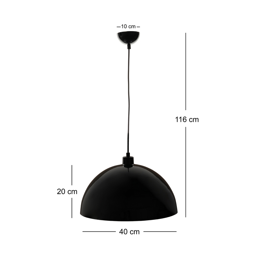 Brilagi - LED lestenec na kablu METALO 1xE27/40W/230V Ø 40 cm črna/bakrena