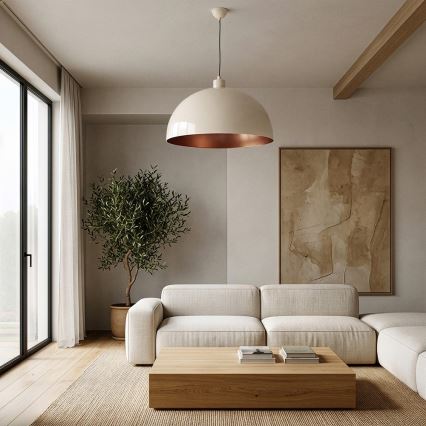 Brilagi - LED lestenec na kablu METALO 1xE27/40W/230V Ø 60 cm, bež/meden