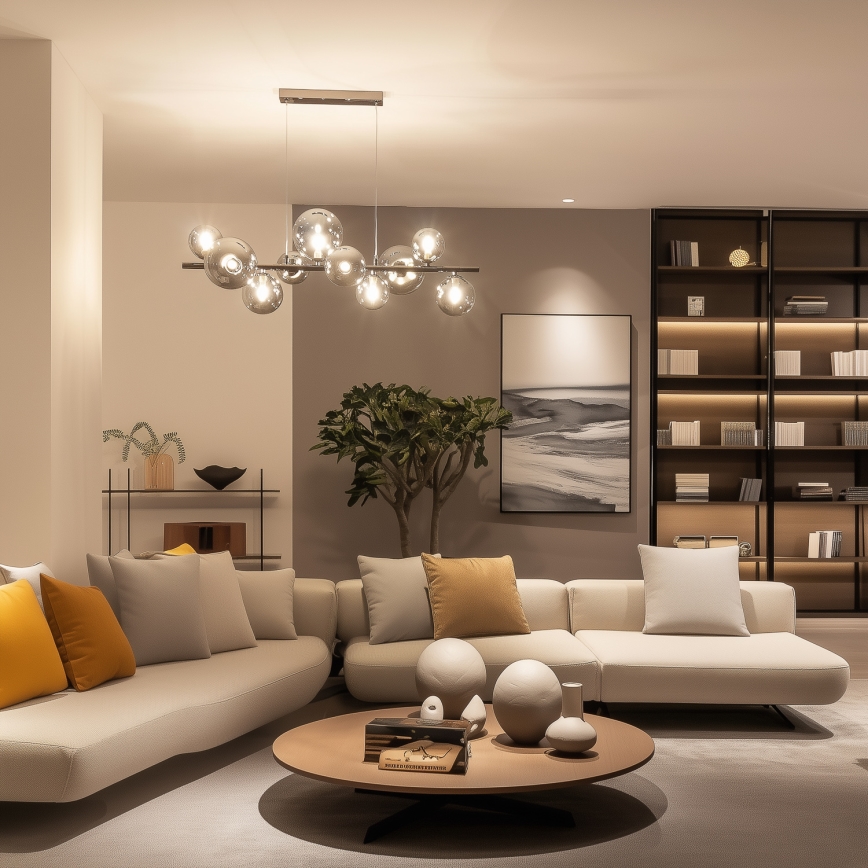 Brilagi - LED lestenec na kablu MILLA 10xG9/3W/230V črno-kromiran/dimno steklo