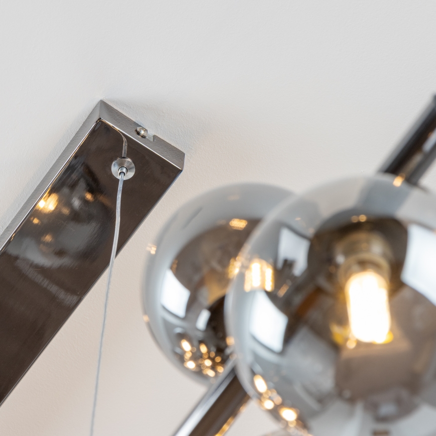 Brilagi - LED lestenec na kablu MILLA 10xG9/3W/230V črno-kromiran/dimno steklo