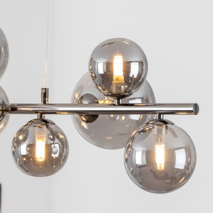 Brilagi - LED lestenec na kablu MILLA 10xG9/3W/230V črno-kromiran/dimno steklo