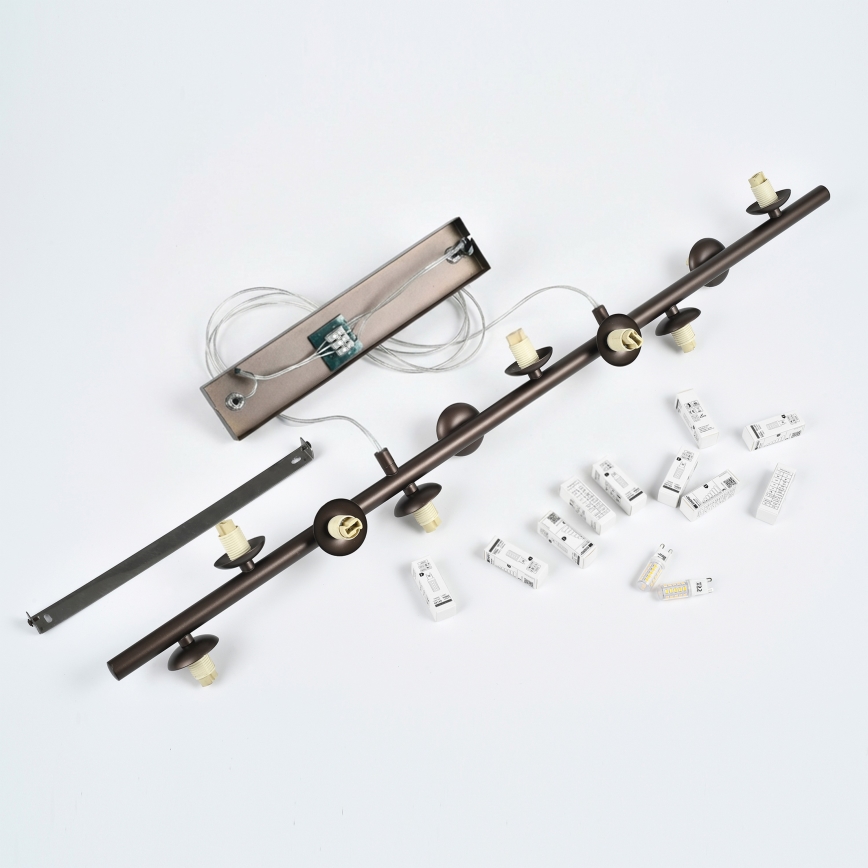 Brilagi - LED lestenec na kablu MILLA 10xG9/3W/230V rjava/dimna rjava