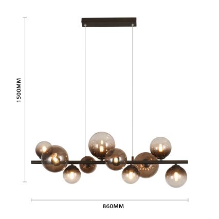 Brilagi - LED lestenec na kablu MILLA 10xG9/3W/230V rjava/dimna rjava