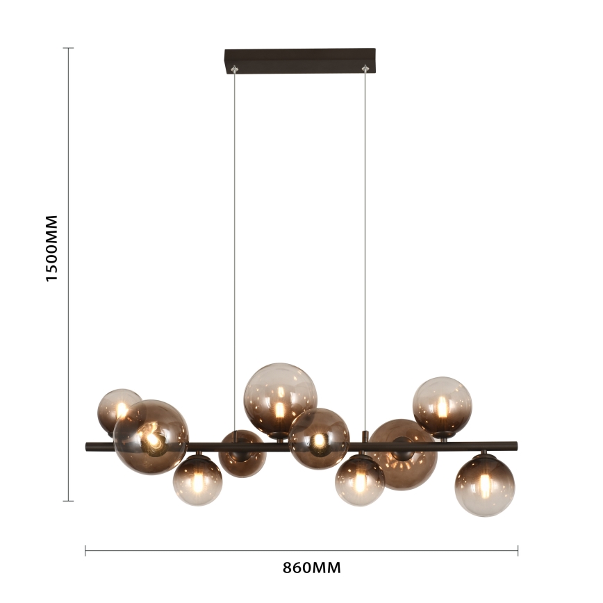 Brilagi - LED lestenec na kablu MILLA 10xG9/3W/230V rjava/dimna rjava