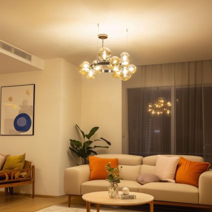 Brilagi - LED lestenec na kablu MILLA 15xG9/3W/230V črni krom/zlata