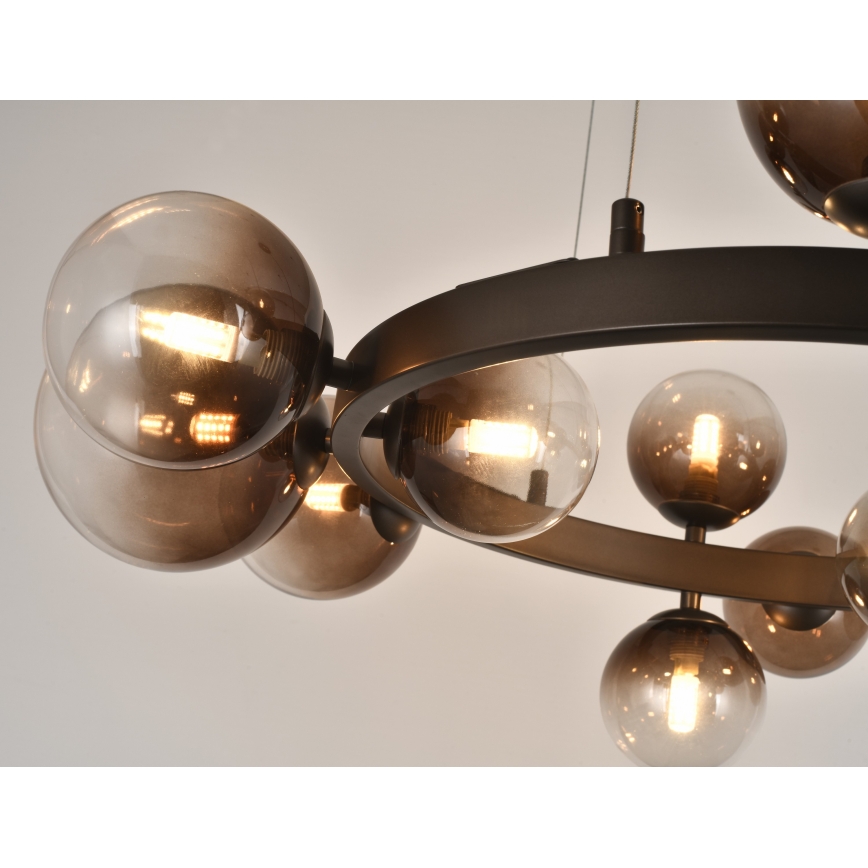 Brilagi - LED lestenec na kablu MILLA 15xG9/3W/230V rjava/dimljena rjava