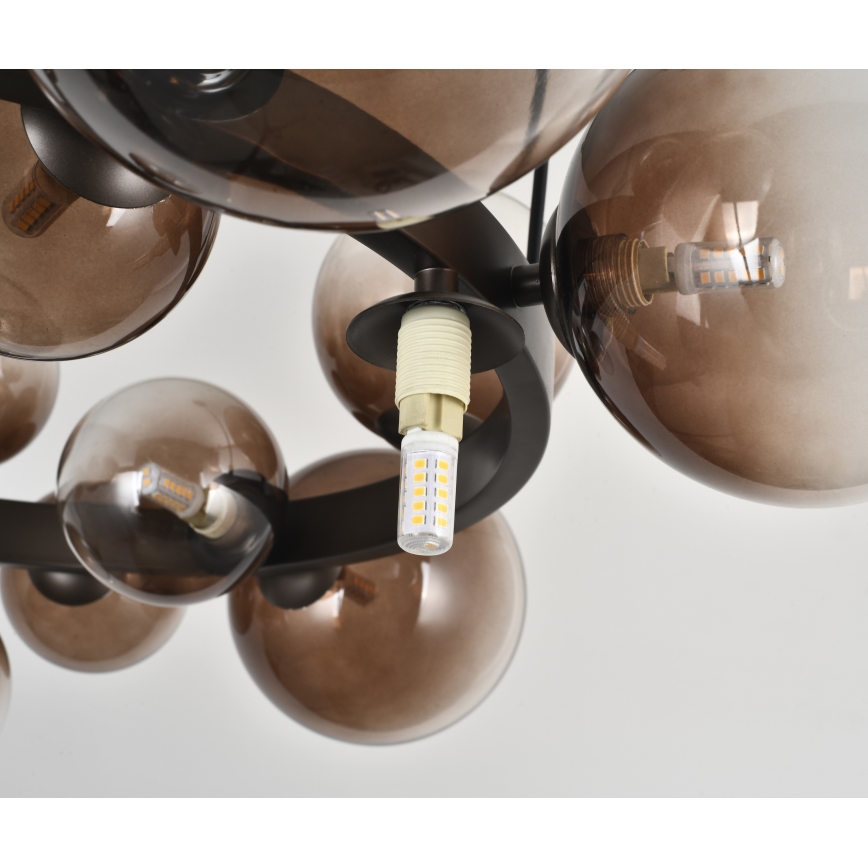 Brilagi - LED lestenec na kablu MILLA 15xG9/3W/230V rjava/dimljena rjava